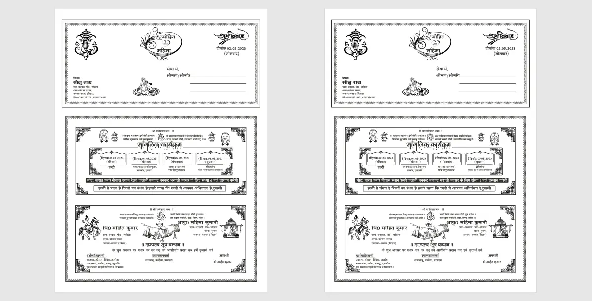 Hindu Wedding Card Design – Editable CDR File (Screen & Offset Print Ready)